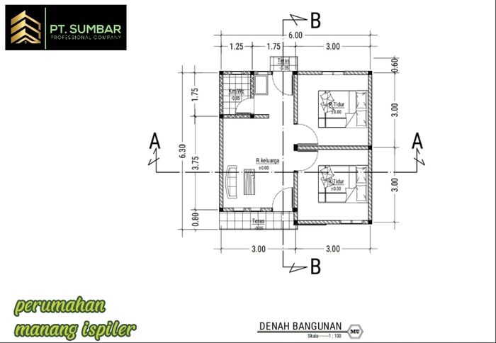 foto denah rumah tipe 36 perumahan MANANG ISPILER