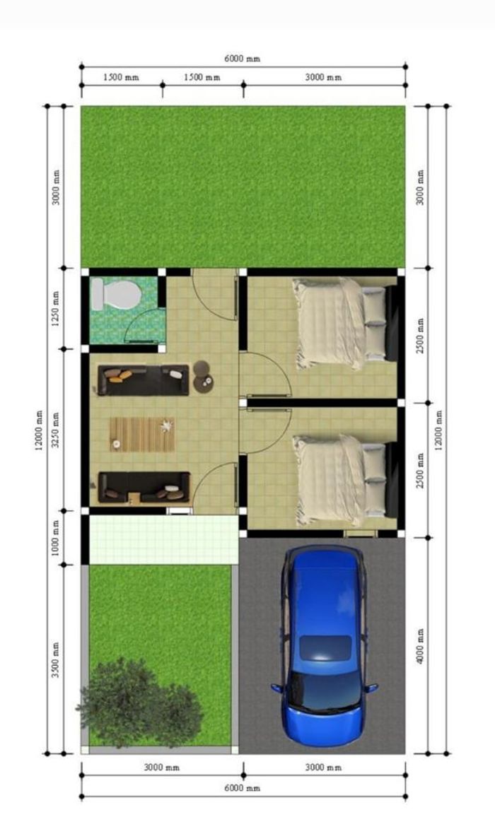 foto denah rumah tipe 33/72 perumahan Bumi Pakusari Indah