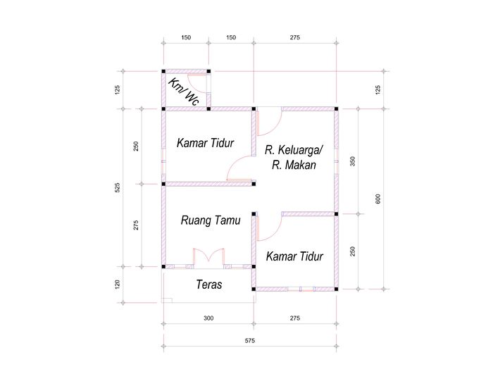 foto denah rumah tipe 36/135 perumahan Perumahan Griya Nursahila