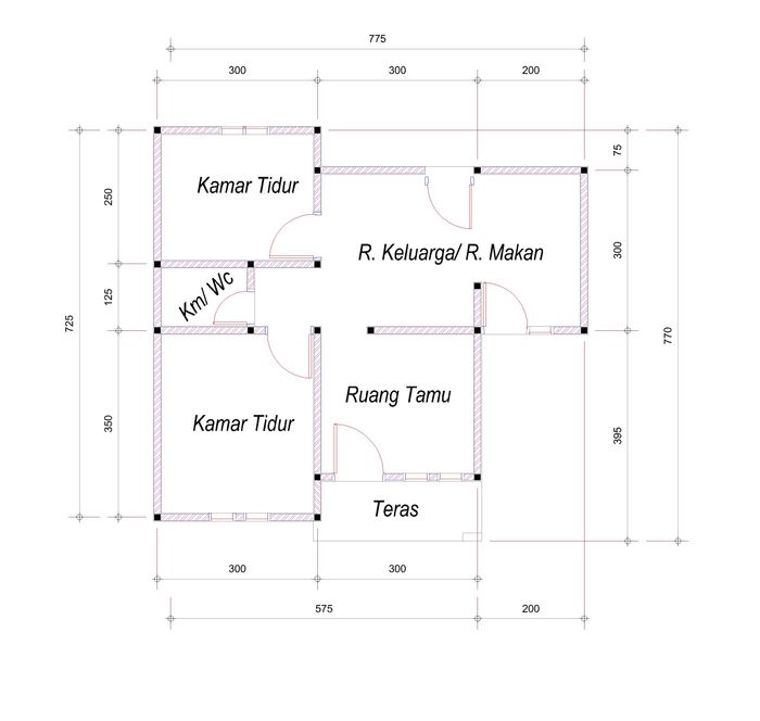 foto denah rumah tipe 45/150 perumahan Perumahan Griya Nursahila