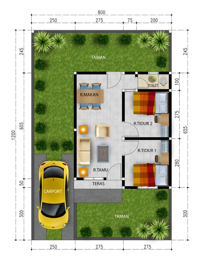 foto denah rumah tipe 36/96 perumahan HASANAH RESIDENCE