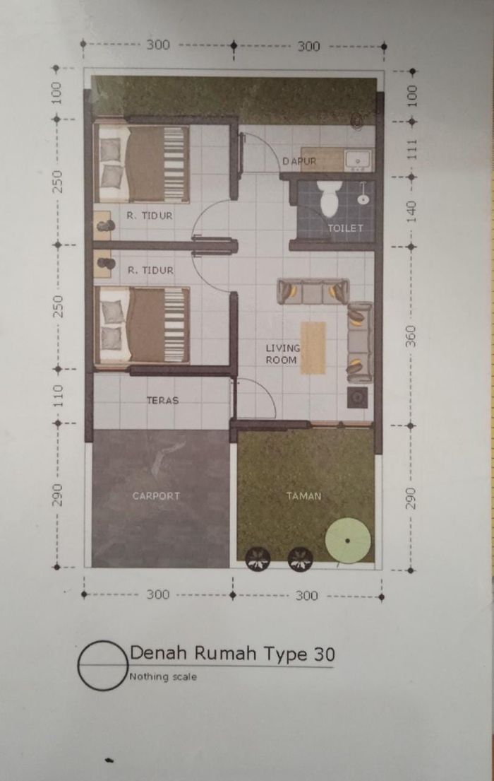foto denah rumah tipe 30 perumahan CITRA NANDY RESIDENCE