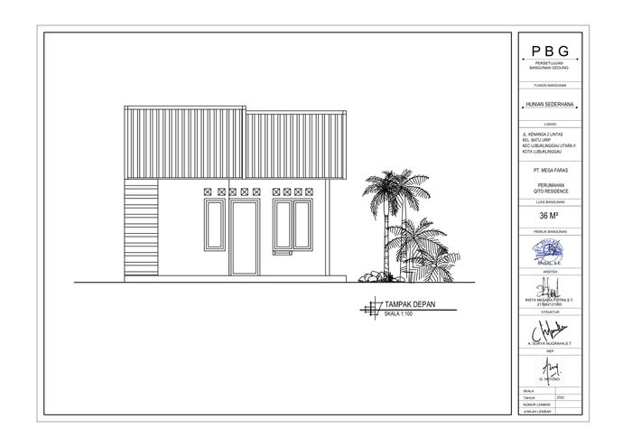 foto tampak rumah tipe 36 perumahan QITO RESIDENCE LANJUTAN