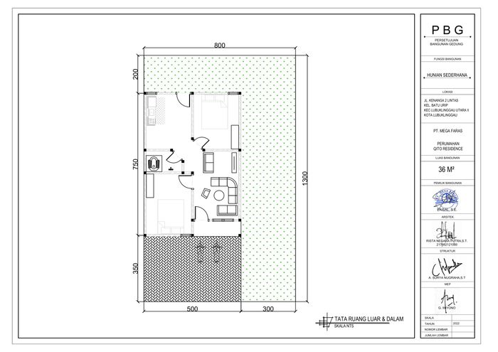 foto denah rumah tipe 36 perumahan QITO RESIDENCE LANJUTAN