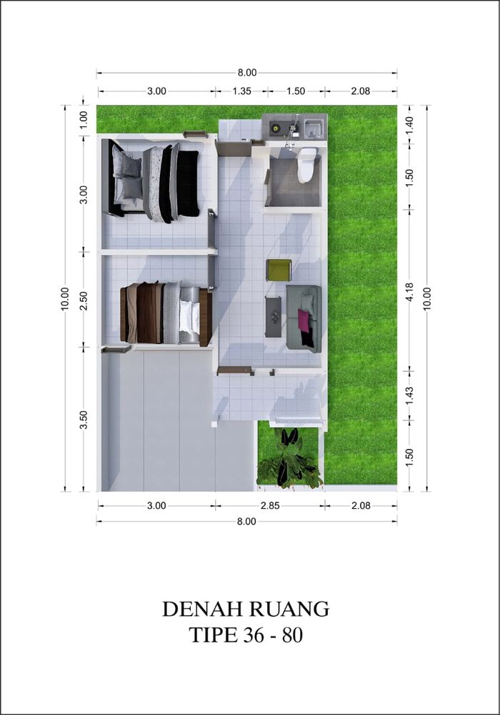 foto denah rumah tipe 36 perumahan Nindya Asri10