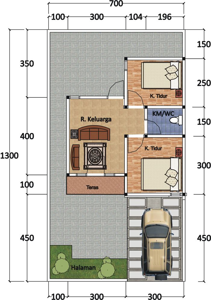 foto denah rumah tipe 36 perumahan Asri Indah Mencirim 2 Thp Pengembangan I