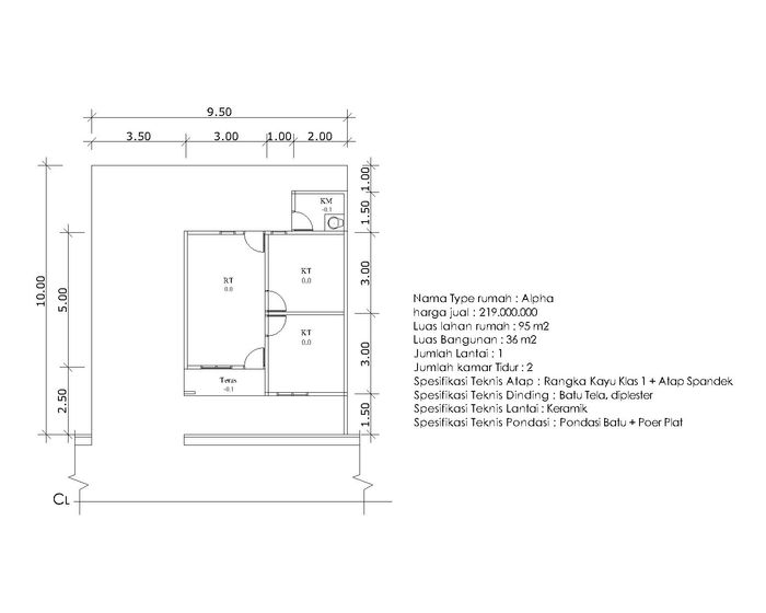 foto denah rumah tipe Alpha perumahan GRACE RESIDENCE