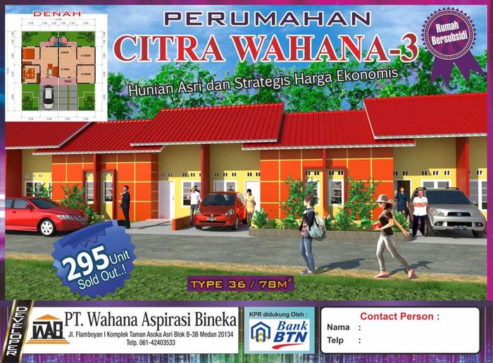 foto tampak rumah tipe Citra Wahana III perumahan CITRA WAHANA III