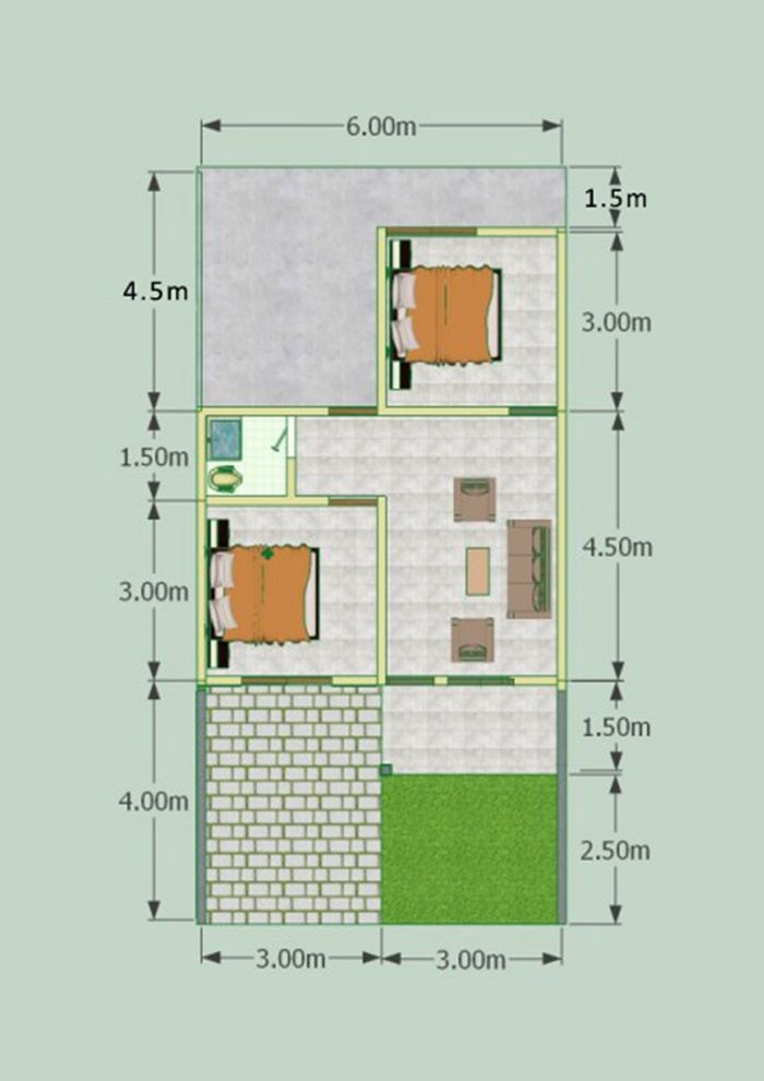 foto denah rumah tipe subsidi 36/78 perumahan Manutur Indah Residence II