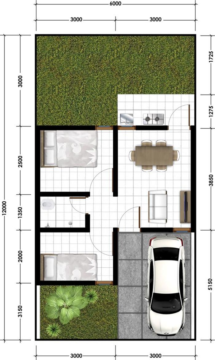 foto denah rumah tipe 31 perumahan PERUMAHAN MOKAYAMA CITY GRATI