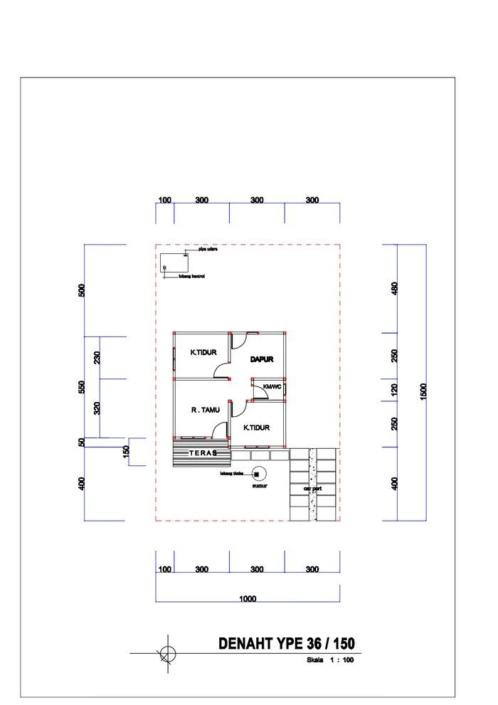 foto denah rumah tipe RHS 36 perumahan ADS GRAND ALEXA 1