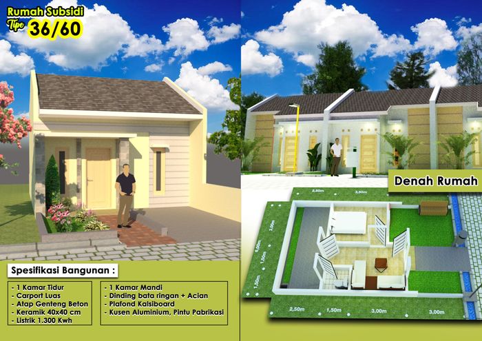 foto tampak rumah tipe 36 perumahan ABABIL LAND