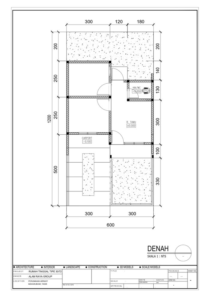 foto denah rumah tipe 30/72 perumahan Arrasy Residence