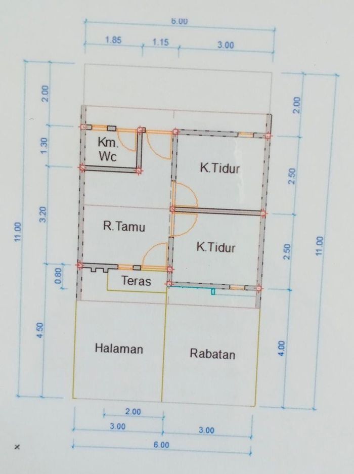 foto denah rumah tipe T. 30 perumahan Villa Pisma Asri 6