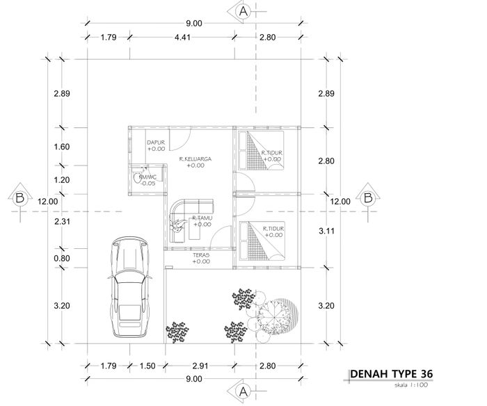 foto denah rumah tipe RSH 36 perumahan Amira Residence