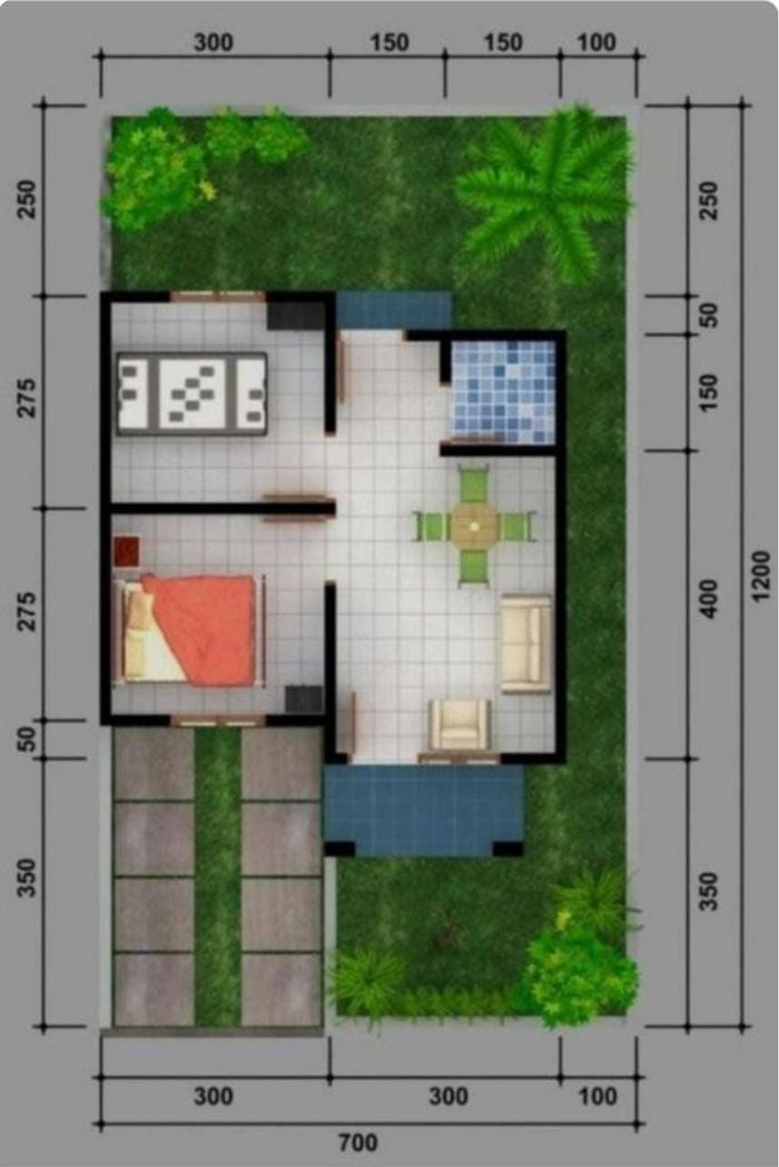 foto denah rumah tipe 36 perumahan GRAND BATIQ REGENCY 1 tahap2