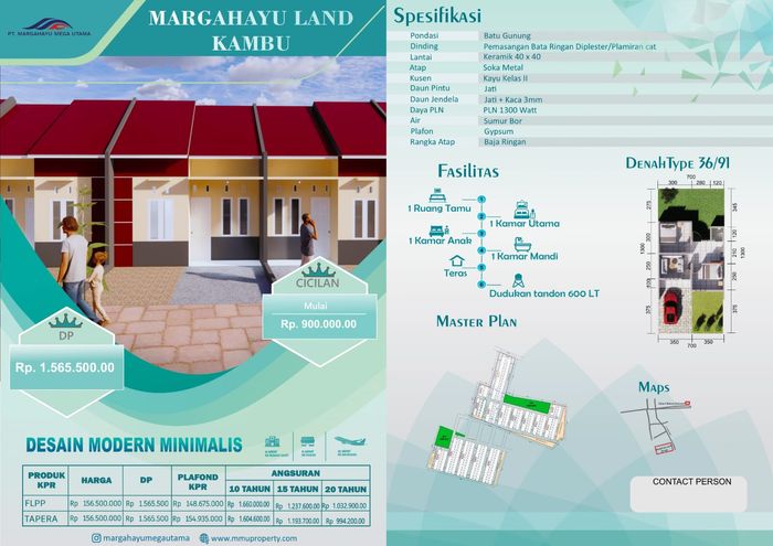 foto tampak rumah tipe 36 perumahan MARGAHAYU LAND KAMBU I