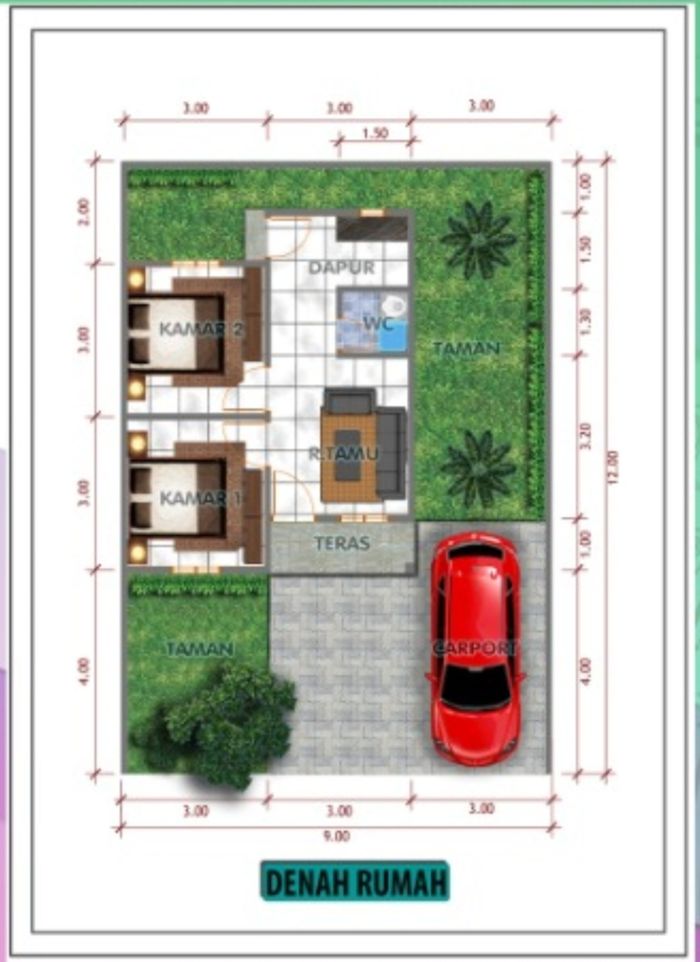 foto denah rumah tipe ATHAYA 2 perumahan BUKIT ATHAYA PERMAI 2 TAHAP 2