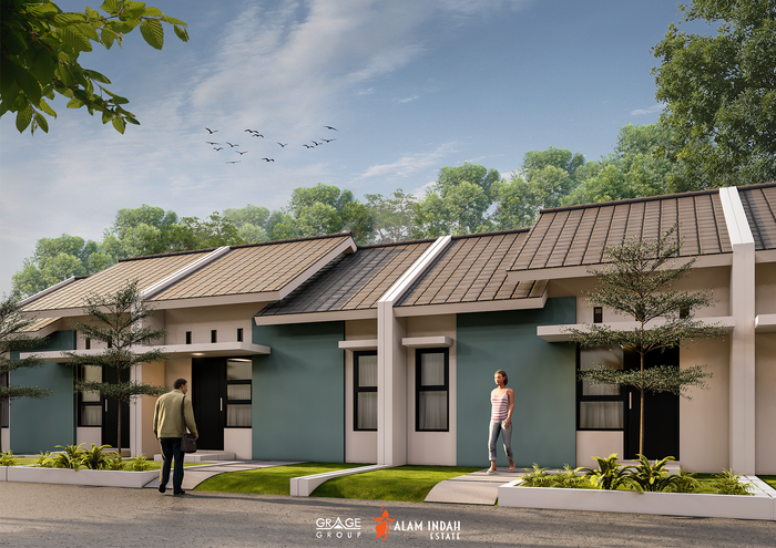foto tampak rumah tipe Cherry perumahan Alam Indah Estate