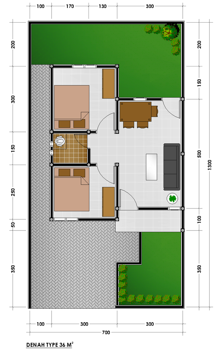 foto denah rumah tipe 36 perumahan LANDO PARK 2