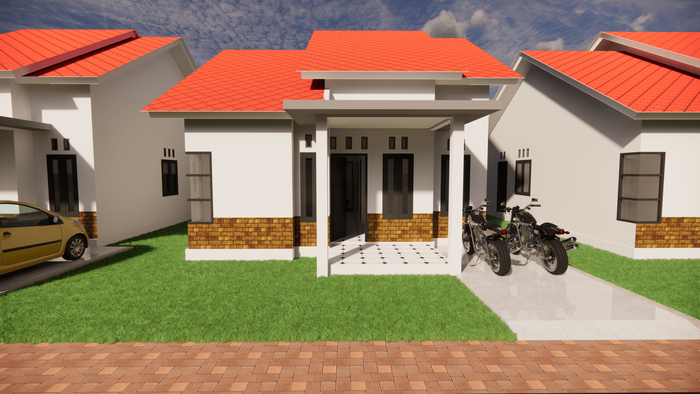 foto tampak rumah tipe 57 perumahan Perumahan Berlian Sutaja Regency