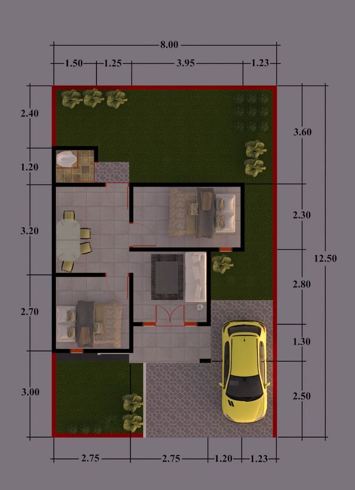 foto denah rumah tipe 36 perumahan A99 CORP LAND II