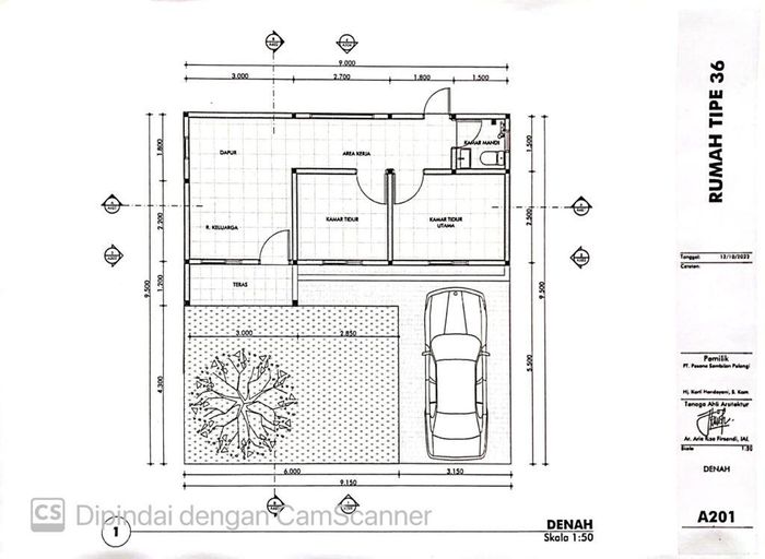 foto denah rumah tipe 36 perumahan PELANGI GOLF REGENCY