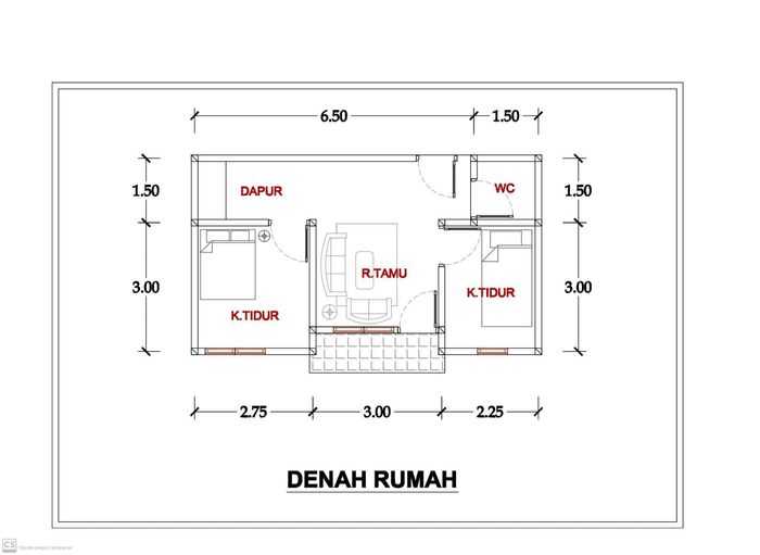 foto denah rumah tipe 36 perumahan PERUMAHAN PESONA SEPUNGGUR PERMAI II