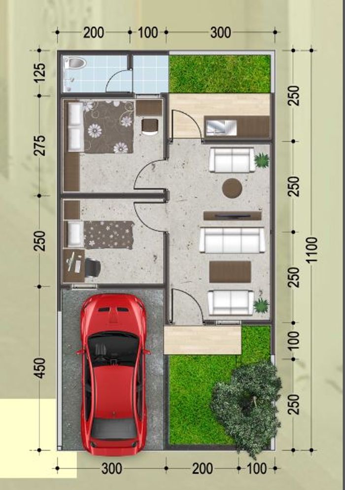 foto denah rumah tipe 36 perumahan PENDOPO AGUNG RESIDENCE (TAHAP II)