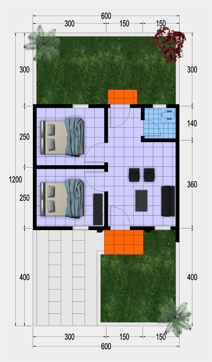 foto denah rumah tipe 30 perumahan GREEN ALYSSA GARDEN