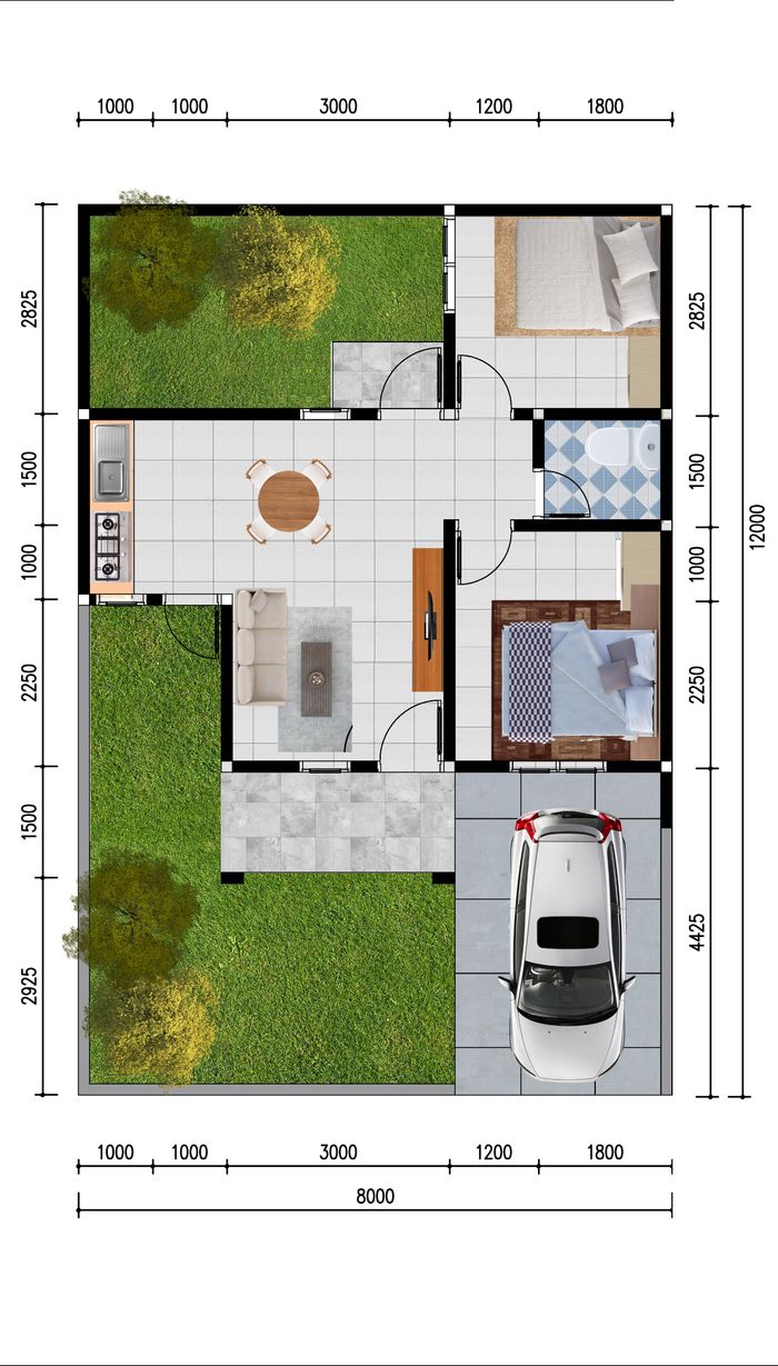 foto denah rumah tipe RS 40/96 perumahan KOTA MANDIRI BEKALA CLUSTER ELAEIS