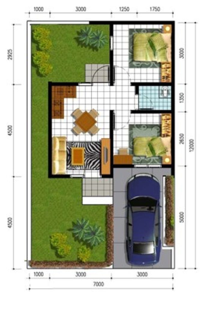 foto denah rumah tipe RST 36/84 perumahan KOTA MANDIRI BEKALA CLUSTER ELAEIS