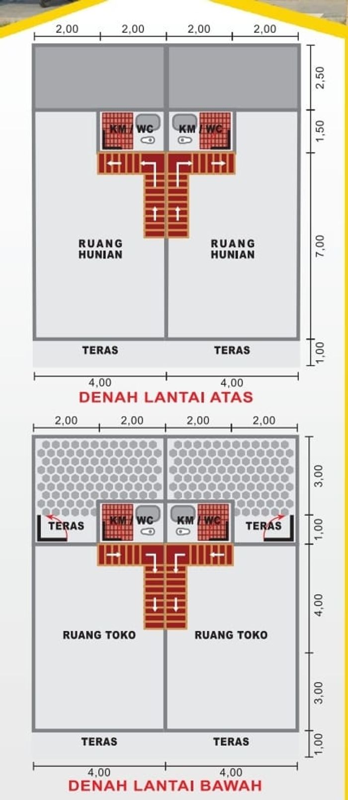 foto denah rumah tipe RUKO 72/48 perumahan RAJEG MULYA GREEN RESIDENCE