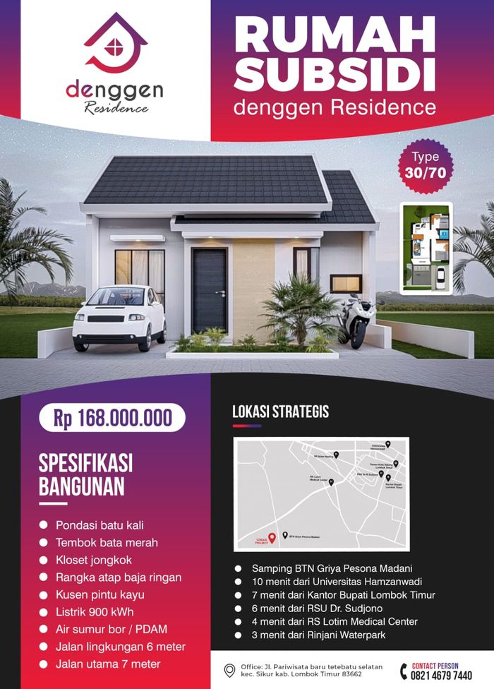 foto denah rumah tipe 28 perumahan Denggen Residence