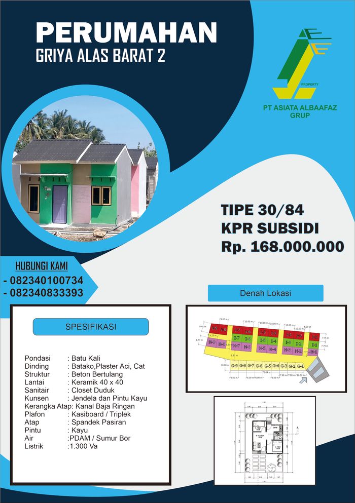 foto denah rumah tipe 30 perumahan GRIYA ALAS BARAT 2