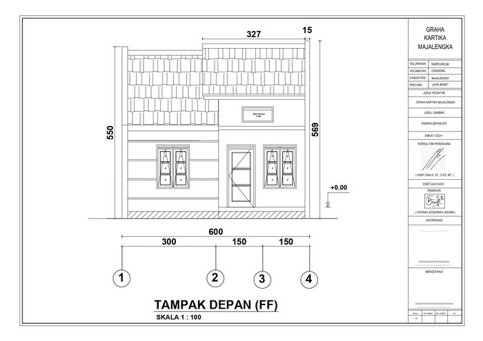 foto tampak rumah tipe 30/72 perumahan GRAHA KARTIKA MAJALENGKA