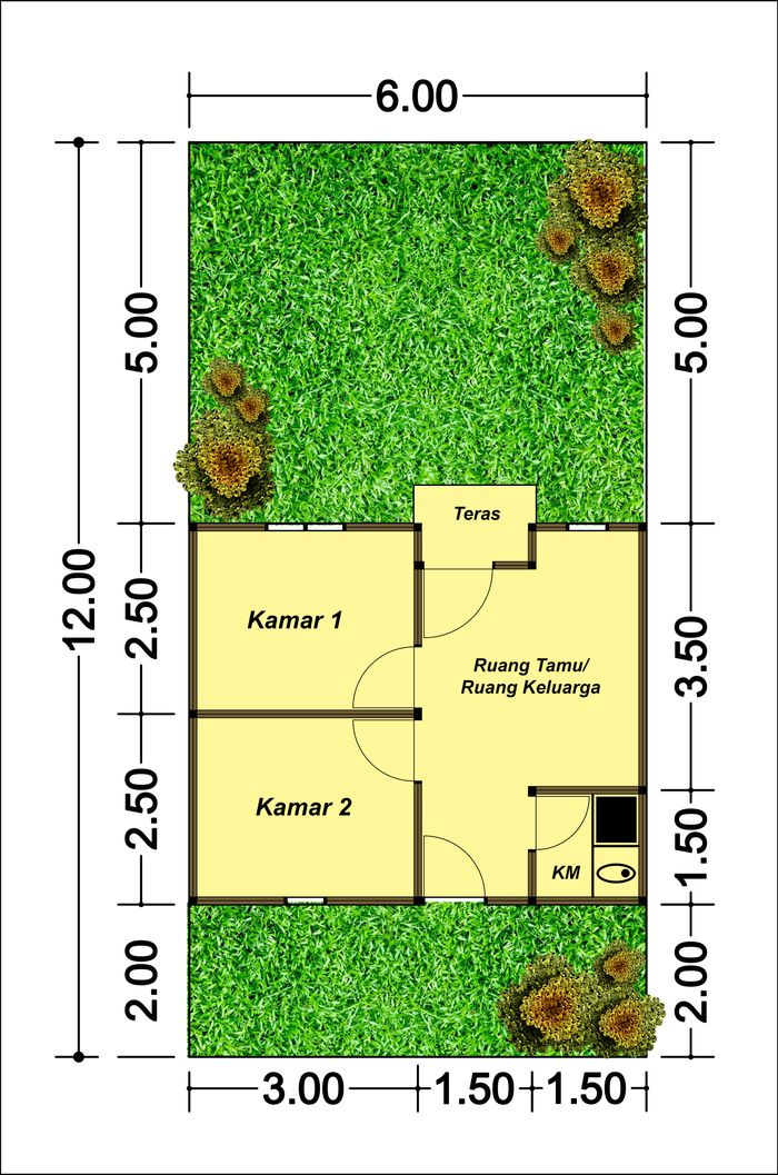 foto denah rumah tipe 30 perumahan Tugu Rante Regency