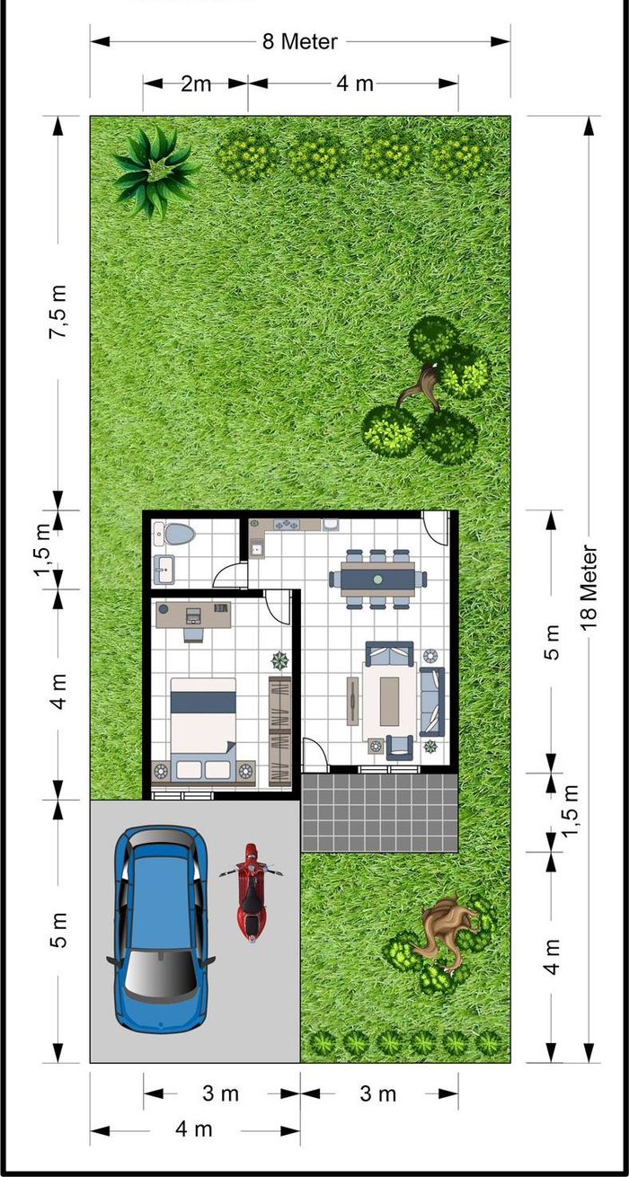 foto denah rumah tipe 36 perumahan Bumi Serdam Indah IJ