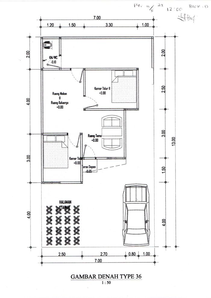 foto denah rumah tipe 36 perumahan BUKIT SAODA B