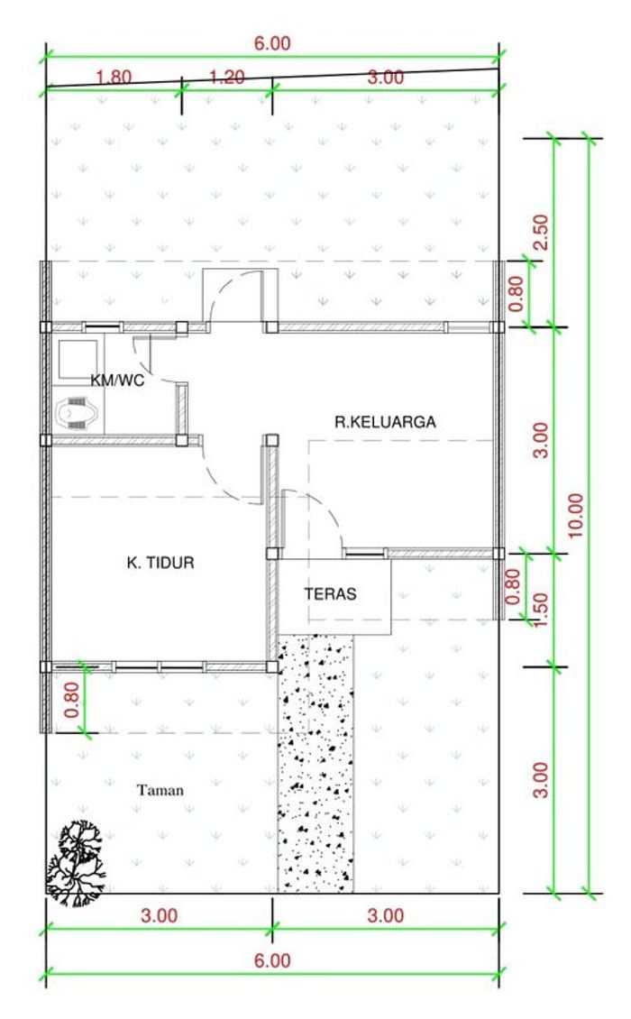 foto denah rumah tipe G02-12 perumahan Puri Anggrek Serang 4 Teritih