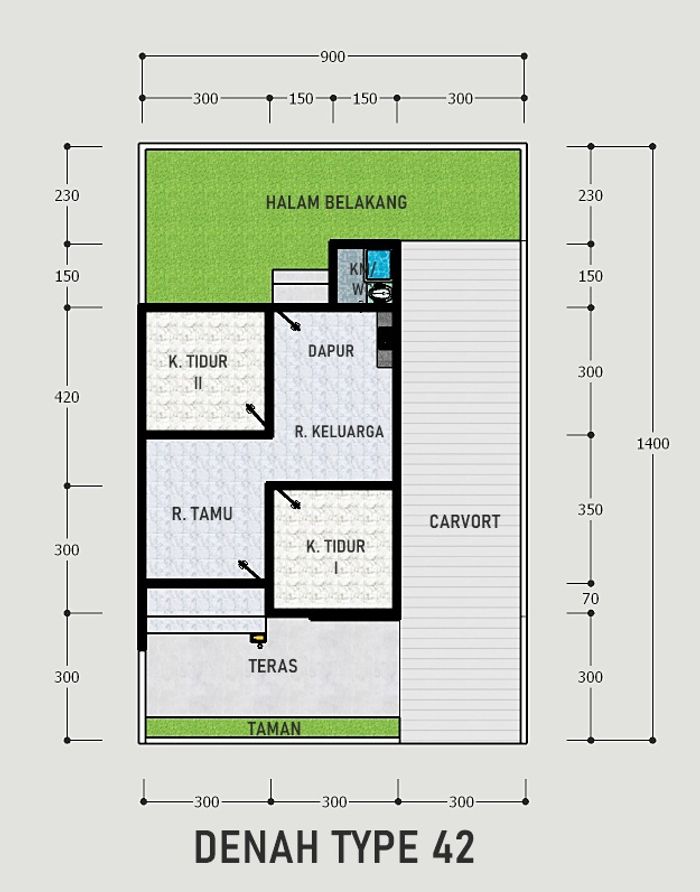 foto denah rumah tipe 36 perumahan PRABU RIFA RESIDENCE IV