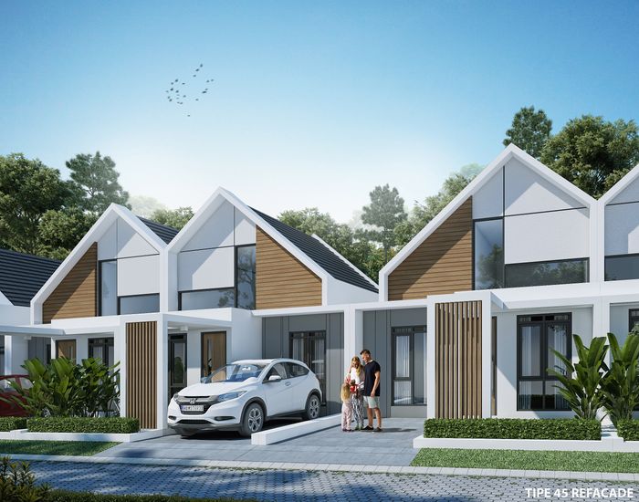 foto tampak rumah tipe 45 perumahan Grand Mutiara Kedungrejo