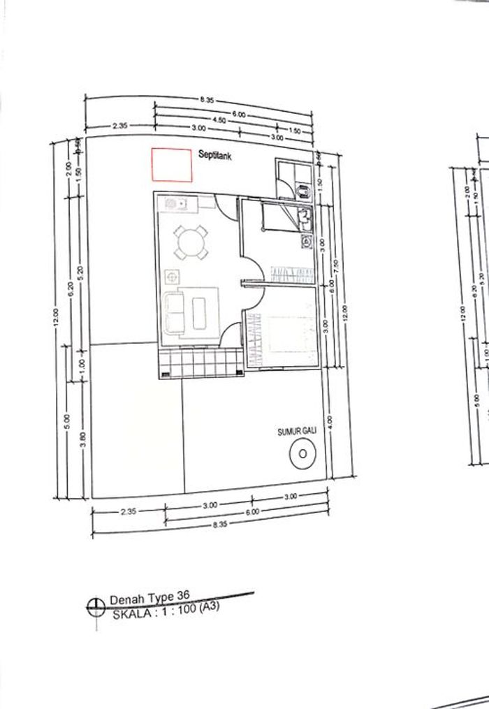 foto denah rumah tipe 36 perumahan Aura Resident 2 (pengembangan)