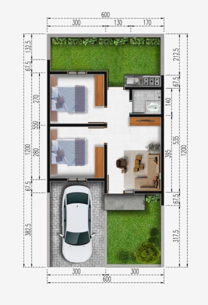 foto denah rumah tipe B35 perumahan Perumahan Subsidi Cahaya Green