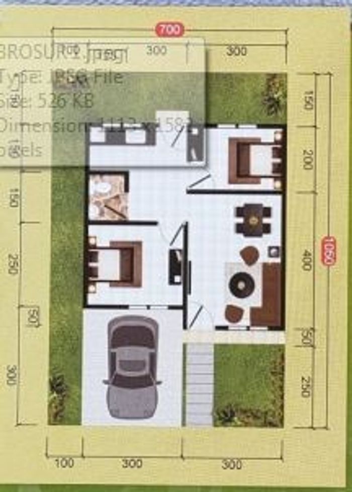 foto denah rumah tipe 36/73 perumahan SAKO PARK RESIDENCE 3