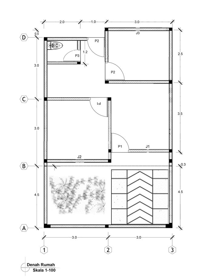 foto denah rumah tipe 36 perumahan PERUMAHAN AEK MARBATU INDAH