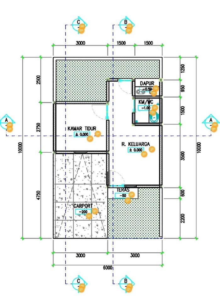 foto denah rumah tipe 25/70 perumahan MARISON REGENCY POLOKARTO