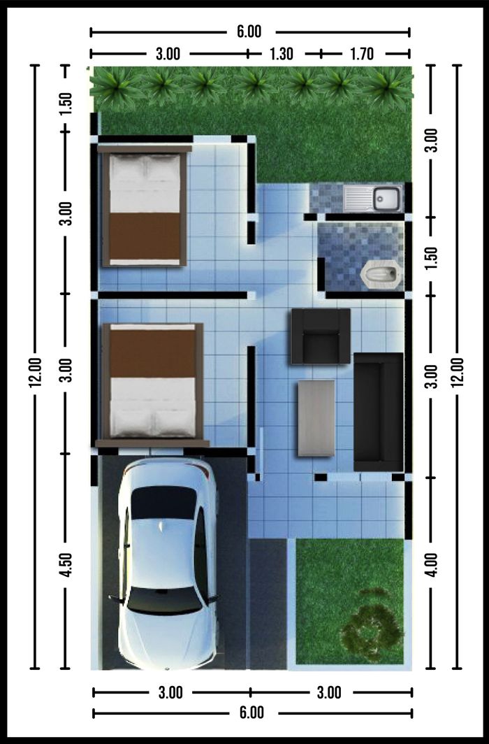 foto denah rumah tipe 36 perumahan CLUSTER PESONA CIANJUR INDAH 4