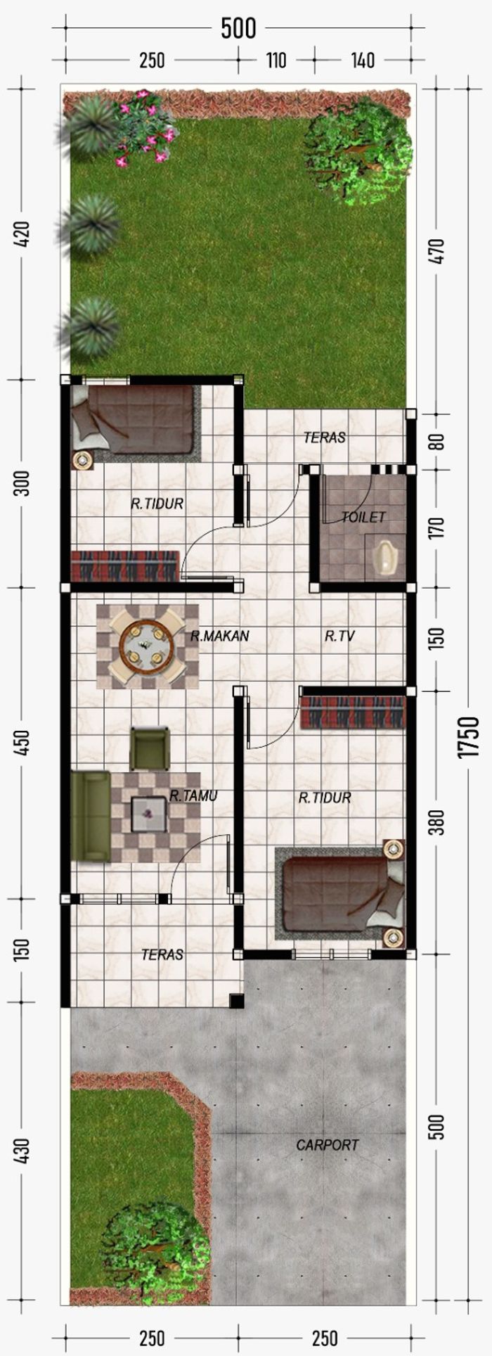 foto denah rumah tipe 36 perumahan PERUMAHAN PESONA KARYA 2