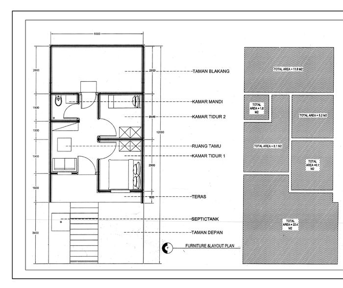 foto denah rumah tipe 27/60 168 perumahan MADANIA RESIDENCE